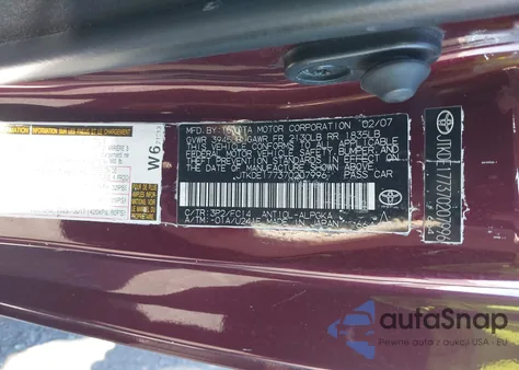 2007 Scion Tc from USA, damaged, VIN JTKDE177370207996